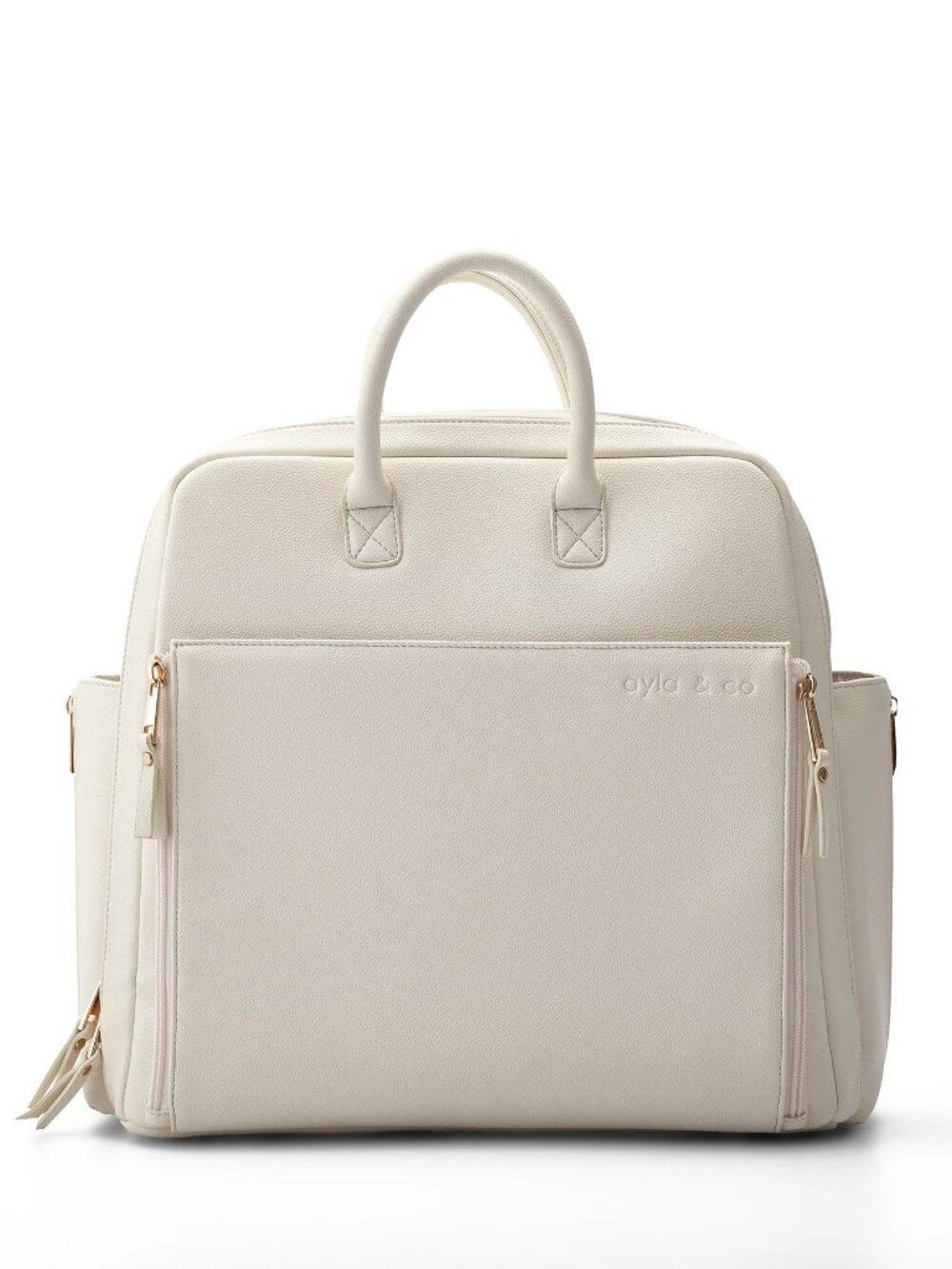 Ayla & Co. "The Ayla Diaper Bag", Full Size Vegan Leather Diaper Bag, DOVE GRAY
